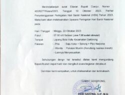 Anjuran Kerudung Warna Merah di Peringatan HSN Kecamatan Gekbrong