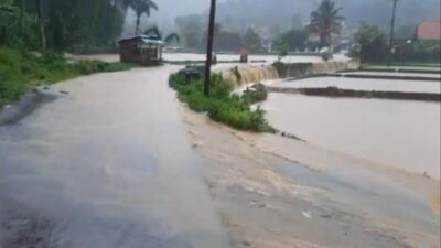 Air Sungai Meluap Satu Hektar Sawah di Campaka Terendam