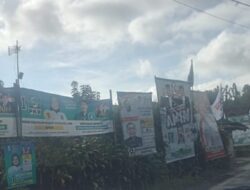 Masa Tenang, Baliho Partai Politik Masih Terpampang di Jln Cianjur Selatan