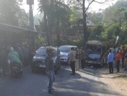 Sopir Mengantuk, Dua Mobil Elf Adu Banteng di Tanggeung