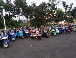Jelang Lebaran, Pecinta Vespa di Cianjur Silaturahmi