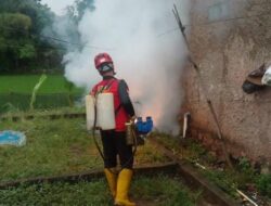 Cegah DBD, Pemdes Hegarmanah Fooging Rumah Warga