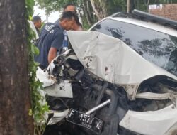 Mobil Tabrak Pohon, Kades Mekarsari dan Keluarganya Tewas