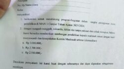 Wali Murid Keberatan Iuran “Sukarela” MAN 1 Cianjur: Dipatok dan Harus Tanda Tangan