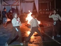 Semangat Api Warnai Penerimaan Tamu Penggalang SMPN 3 Cianjur