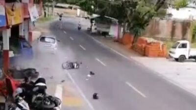 Mobil Diduga Keluar Jalur di Cidaun, 7 Orang Luka Usai Tabrakan Beruntun