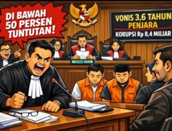 Vonis 3,6 Tahun untuk Korupsi Rp8,4 Miliar, Jaksa Geram: “Di Bawah 50 Persen Tuntutan!”
