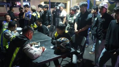 Polres Cianjur Bergerak! Knalpot Brong, Miras hingga Sajam Diamankan Saat Konvoi Persib