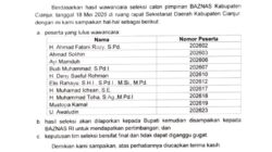 Setda Cianjur Umumkan 10 Besar Calon Pimpinan Baznas