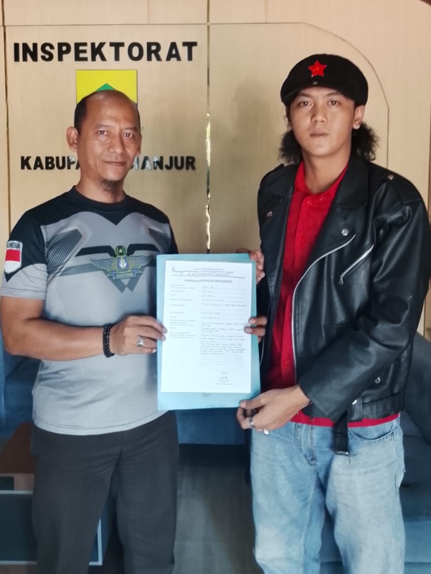 Teks: AMAR laporkan dugaan reses Hendang Purnamasari ke Inspektorat Kabupaten Cianjur