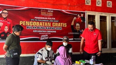 Peringati Bulan Bung Karno, DPC PDIP Cianjur Gelar Pengobatan Gratis di Cibinong