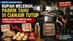 Dampak Rupiah Anjlok, Pengusaha Tahu di Cianjur Tak Mampu Bertahan