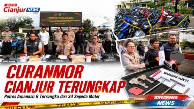 Polres Cianjur Bongkar Jaringan Curanmor, 34 Motor Hasil Kejahatan Disita