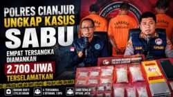Polres Cianjur Bongkar Jaringan Sabu di Gekbrong, 270 Gram Barang Bukti Diamankan