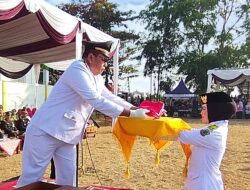 Upacara pengibaran bendera merah putih HUT ke 81 Republik Indonesia di Lapang Jagaraksa
