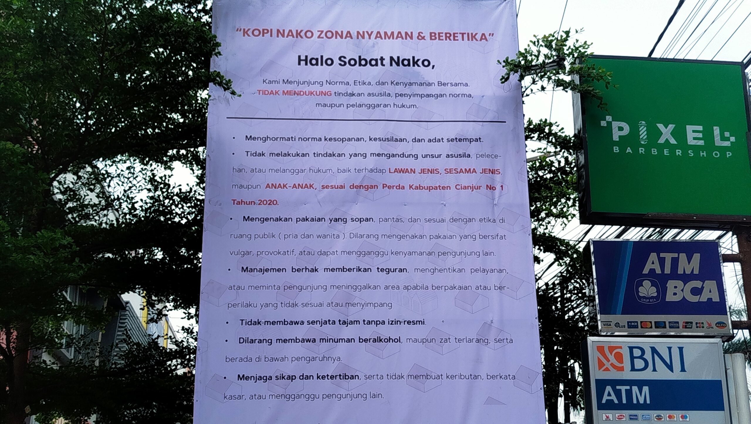 Papan Imbauan Kopi Nako Zona Nyaman & Beretika 