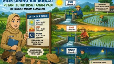 UPTD Wilayah I Terapkan Gilir Giring, Petani Tetap Bisa Tanam Padi