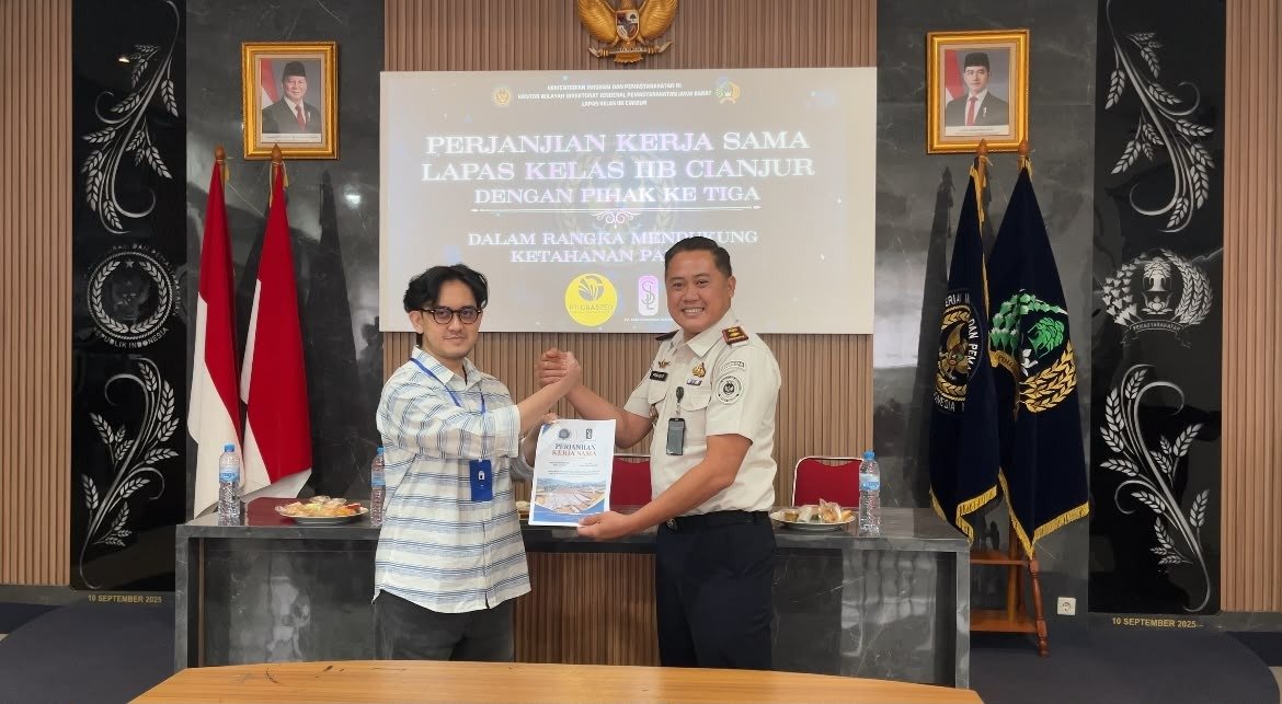 Teks: Lapas Cianjur memperkuat program ketahanan pangan melalui kerja sama dengan mitra