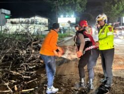 Pohon Tumbang Timpa Motor di Jalan Raya Bandung, Korban Dilarikan ke Rumah Sakit