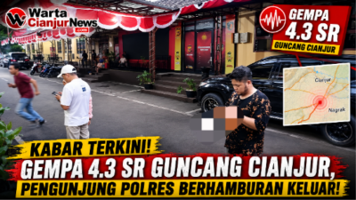 Gempa 4,3 Magnitudo Guncang Cianjur, Pengunjung Polres Berlari Keluar