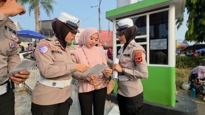 Wujud Aksi Lalu Lintas Peduli, Satlantas Polres Cianjur Edukasi Warga di CFD