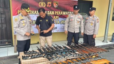 Polres Cianjur Rawat 51 Senjata Api Dinas dalam Kegiatan Harwat 2026