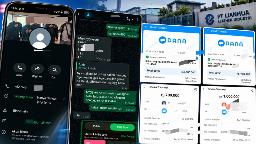 Teks: Bukti percakapan WhatsApp terkait dugaan pungutan perekrutan kerja di PT Lianhua
